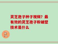 灵芝孢子种子视频？最有效的灵芝孢子粉破壁技术是什么