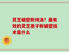 灵芝破壁粉炖汤？最有效的灵芝孢子粉破壁技术是什么