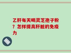 乙肝每天喝灵芝孢子粉？怎样提高肝脏的免疫力
