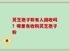 灵芝孢子粉有人回收吗？哪里有收购灵芝孢子粉
