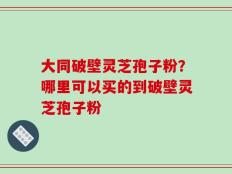 大同破壁灵芝孢子粉？哪里可以买的到破壁灵芝孢子粉