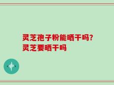 灵芝孢子粉能晒干吗？灵芝要晒干吗