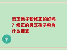 灵芝孢子粉修正的好吗？修正的灵芝孢子粉为什么便宜