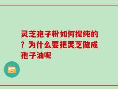 灵芝孢子粉如何提纯的？为什么要把灵芝做成孢子油呢