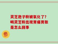 灵芝孢子粉被氧化了？喝灵芝粉出现胃痛胃胀是怎么回事