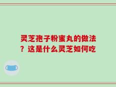 灵芝孢子粉蜜丸的做法？这是什么灵芝如何吃