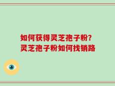 如何获得灵芝孢子粉？灵芝孢子粉如何找销路
