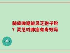 肺癌晚期能灵芝孢子粉？灵芝对肺癌有奇效吗