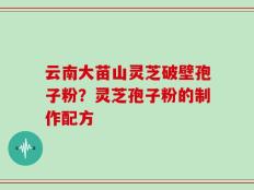 云南大苗山灵芝破壁孢子粉？灵芝孢子粉的制作配方