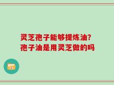 灵芝孢子能够提炼油？孢子油是用灵芝做的吗