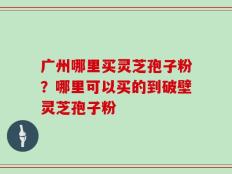 广州哪里买灵芝孢子粉？哪里可以买的到破壁灵芝孢子粉