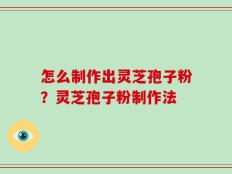怎么制作出灵芝孢子粉？灵芝孢子粉制作法
