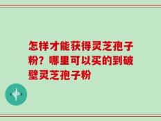 怎样才能获得灵芝孢子粉？哪里可以买的到破壁灵芝孢子粉