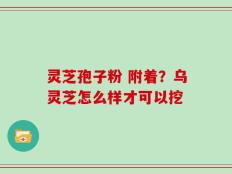 灵芝孢子粉 附着？乌灵芝怎么样才可以挖