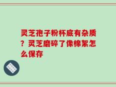 灵芝孢子粉杯底有杂质？灵芝磨碎了像棉絮怎么保存