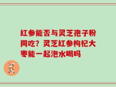 红参能否与灵芝孢子粉同吃？灵芝红参枸杞大枣能一起泡水喝吗