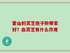 霍山的灵芝孢子粉哪家好？血灵芝有什么作用