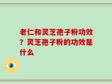 老仁和灵芝孢子粉功效？灵芝孢子粉的功效是什么