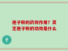 孢子粉的药效作用？灵芝孢子粉的功效是什么