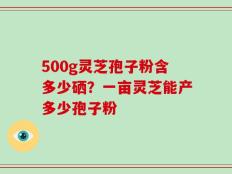 500g灵芝孢子粉含多少硒？一亩灵芝能产多少孢子粉