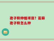 孢子粉种植项目？苔藓孢子粉怎么种