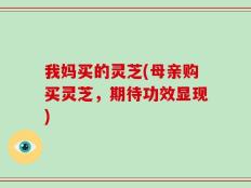我妈买的灵芝(母亲购买灵芝，期待功效显现)