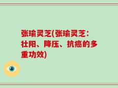 张瑜灵芝(张瑜灵芝：壮阳、降压、抗癌的多重功效)