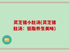 灵芝猪小肚汤(灵芝猪肚汤：低脂养生美味)
