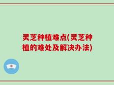 灵芝种植难点(灵芝种植的难处及解决办法)