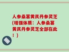 人参桑葚黄芪丹参灵芝(增强体质：人参桑葚黄芪丹参灵芝全部在此！)