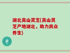 湖北高山灵芝(高山灵芝产地湖北，助力民众养生)