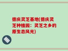 德庆灵芝基地(德庆灵芝种植园：灵芝之乡的原生态风光)