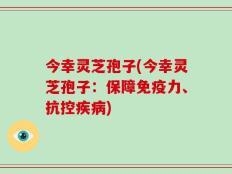 今幸灵芝孢子(今幸灵芝孢子：保障免疫力、抗控疾病)
