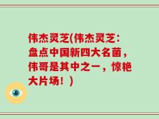伟杰灵芝(伟杰灵芝：盘点中国新四大名菌，伟哥是其中之一，惊艳大片场！)
