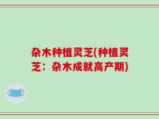 杂木种植灵芝(种植灵芝：杂木成就高产期)