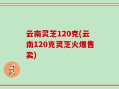 云南灵芝120克(云南120克灵芝火爆售卖)