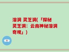 溶洞 灵芝洞(「探秘灵芝洞：云南神秘溶洞奇观」)