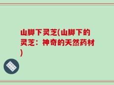 山脚下灵芝(山脚下的灵芝：神奇的天然药材)