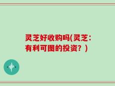 灵芝好收购吗(灵芝：有利可图的投资？)