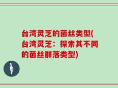 台湾灵芝的菌丝类型(台湾灵芝：探索其不同的菌丝群落类型)