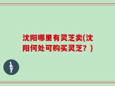 沈阳哪里有灵芝卖(沈阳何处可购买灵芝？)