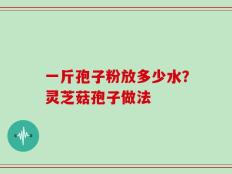 一斤孢子粉放多少水？灵芝菇孢子做法