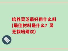 培养灵芝最好用什么料(最佳材料是什么？灵芝栽培建议)