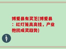 博爱县有灵芝(博爱县：红灯笼高高挂，产业抱团成灵趋势)