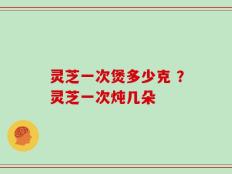 灵芝一次煲多少克 ？灵芝一次炖几朵