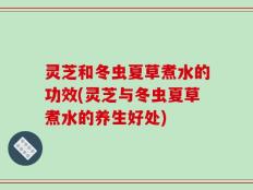灵芝和冬虫夏草煮水的功效(灵芝与冬虫夏草煮水的养生好处)