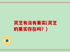 灵芝有没有果实(灵芝的果实存在吗？)