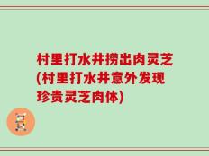 村里打水井捞出肉灵芝(村里打水井意外发现珍贵灵芝肉体)