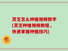 灵芝怎么种植视频教学(灵芝种植视频教程，快速掌握种植技巧)