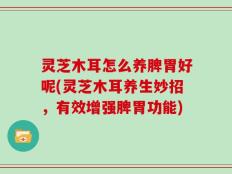 灵芝木耳怎么养脾胃好呢(灵芝木耳养生妙招，有效增强脾胃功能)
